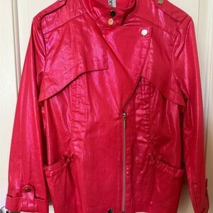 Bold Pink Motorcycle Style Jacket